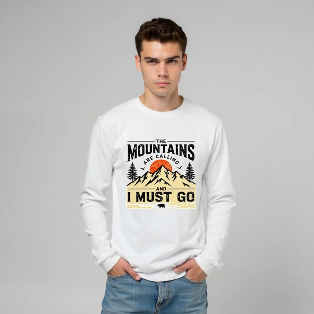 Mountains Are Calling Long Sleeve Tee – Unisex Outdoor Graphic Shirt - Image 10