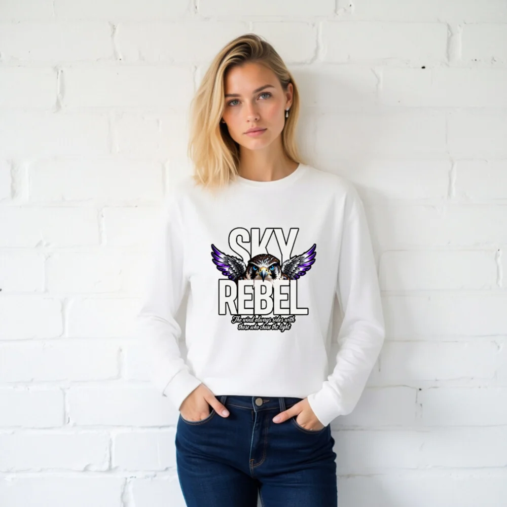 Sky Rebel Unisex Long Sleeve Tee – Eagle Graphic Shirt - Image 2