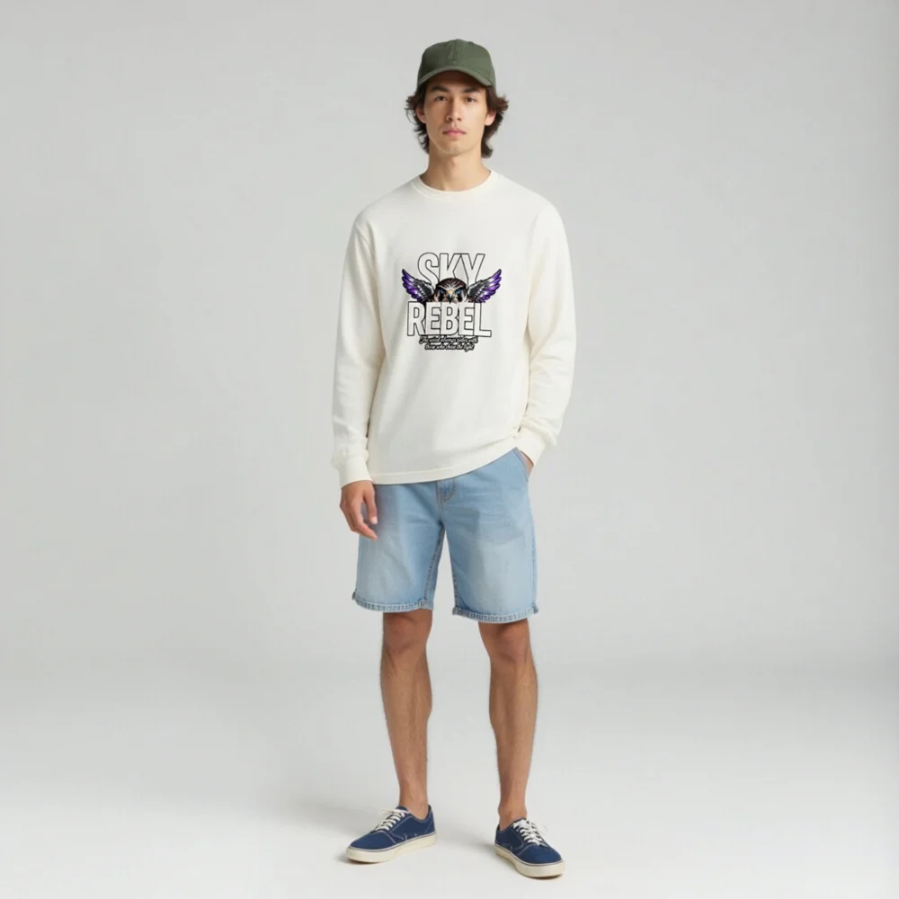 Sky Rebel Unisex Long Sleeve Tee – Eagle Graphic Shirt - Image 3