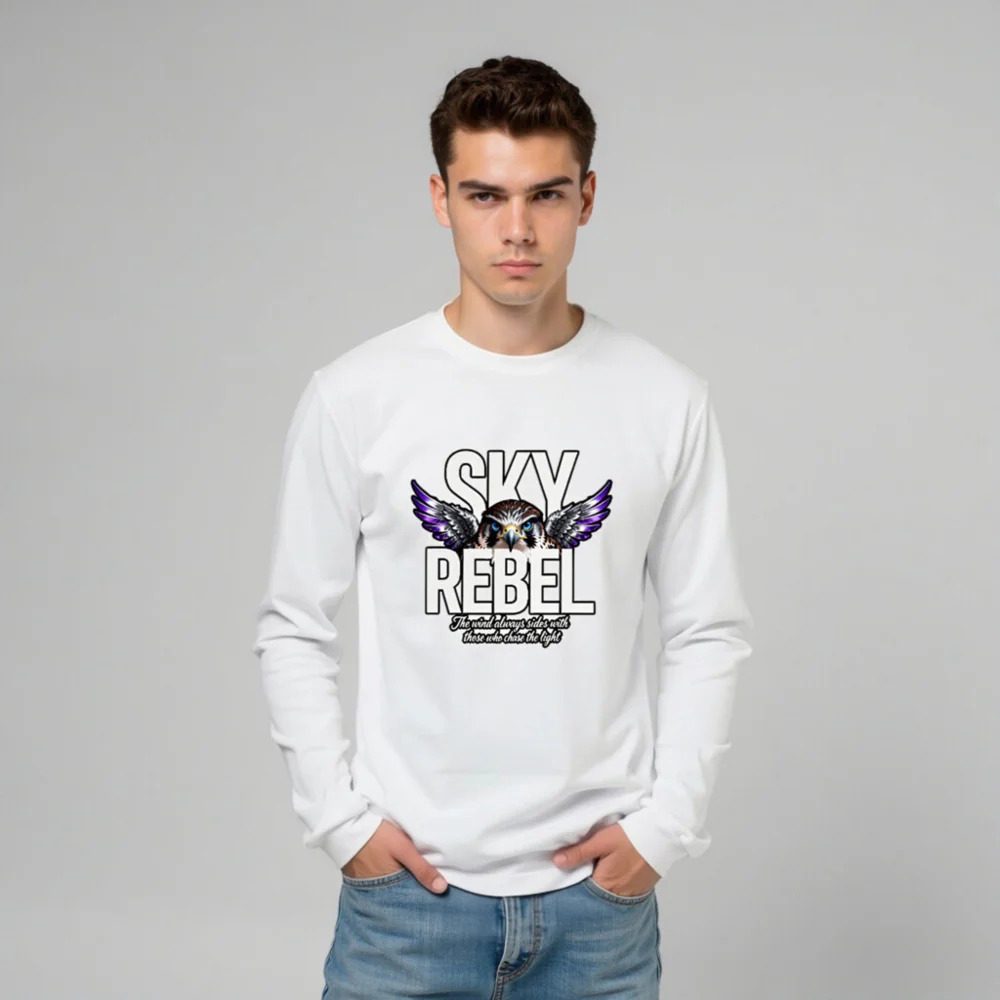 Sky Rebel Unisex Long Sleeve Tee – Eagle Graphic Shirt - Image 10