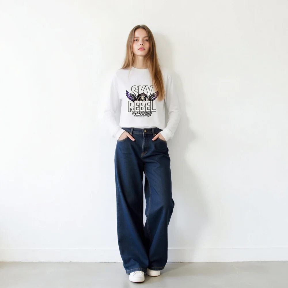 Sky Rebel Unisex Long Sleeve Tee – Eagle Graphic Shirt - Image 11