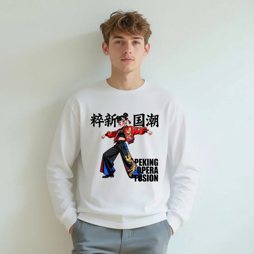Peking Opera Fusion Unisex Long Sleeve Tee - Chinese Traditional Art Streetwear - Image 8