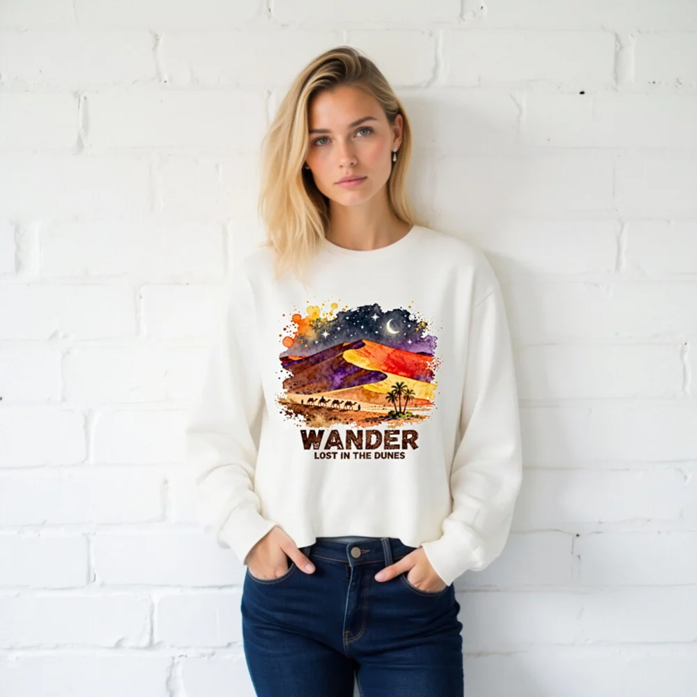 Wander Lost in the Dunes Long Sleeve Tee - Unisex Desert Art Shirt - Image 2