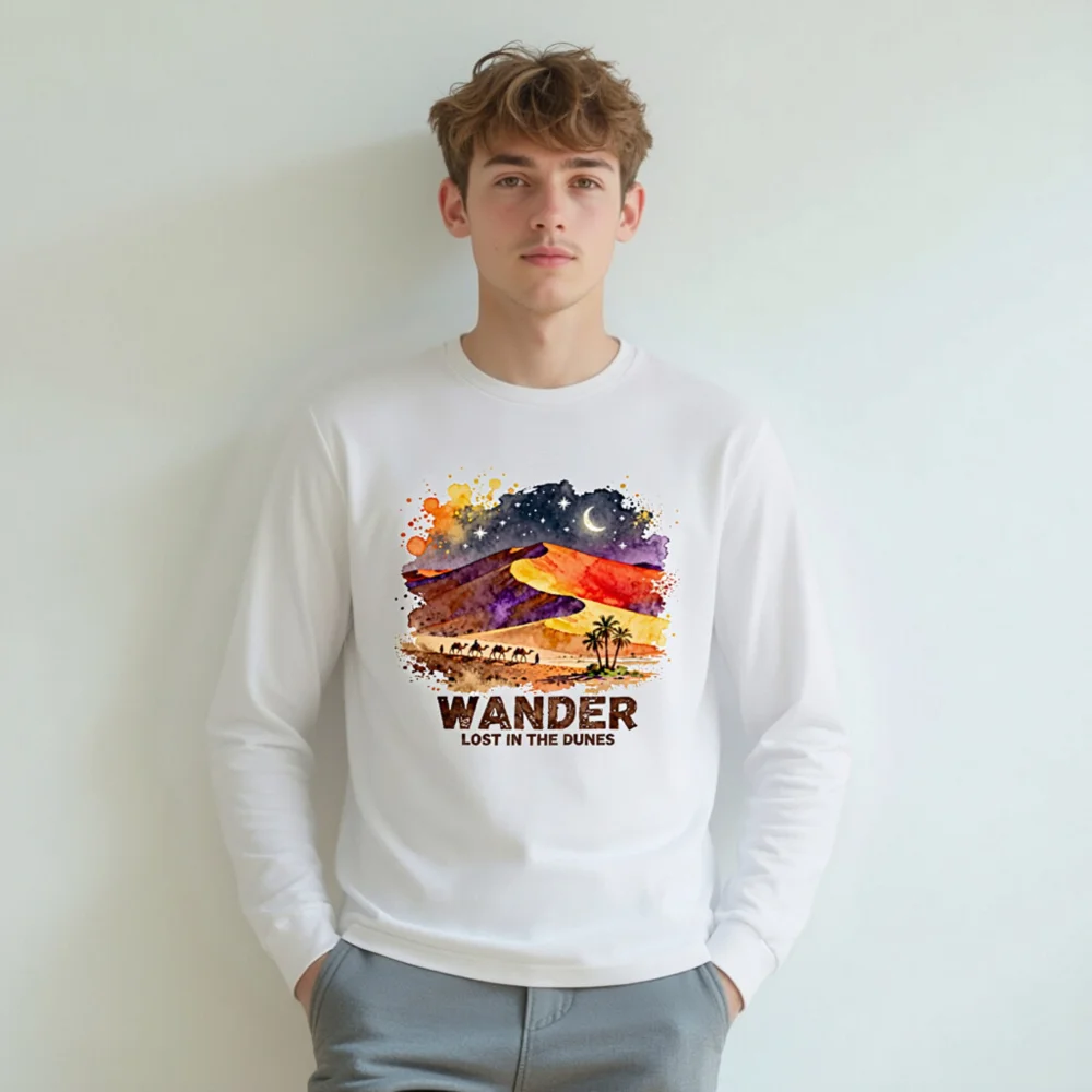 Wander Lost in the Dunes Long Sleeve Tee - Unisex Desert Art Shirt - Image 8