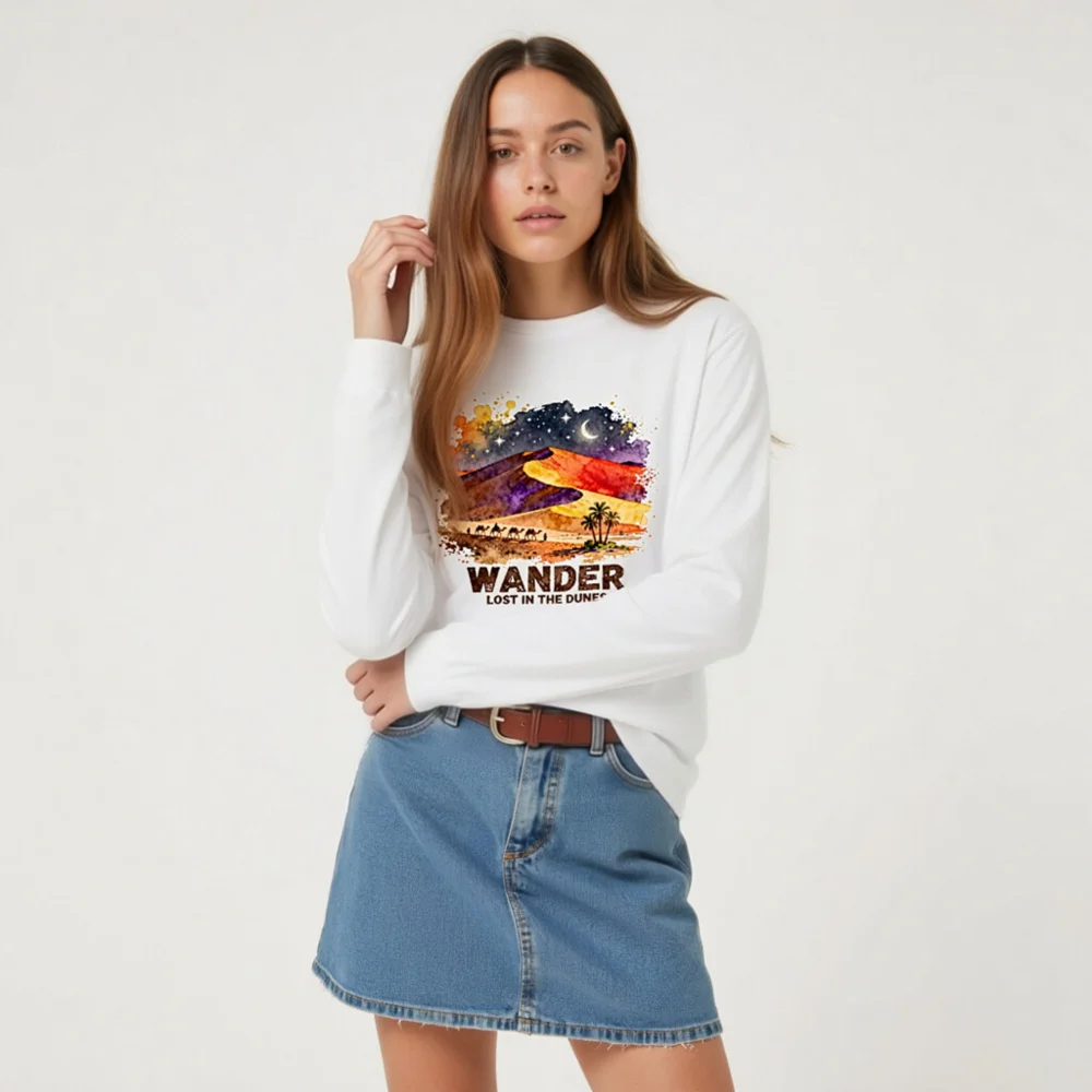 Wander Lost in the Dunes Long Sleeve Tee - Unisex Desert Art Shirt - Image 9