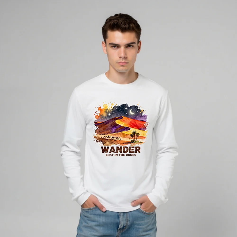 Wander Lost in the Dunes Long Sleeve Tee - Unisex Desert Art Shirt - Image 10