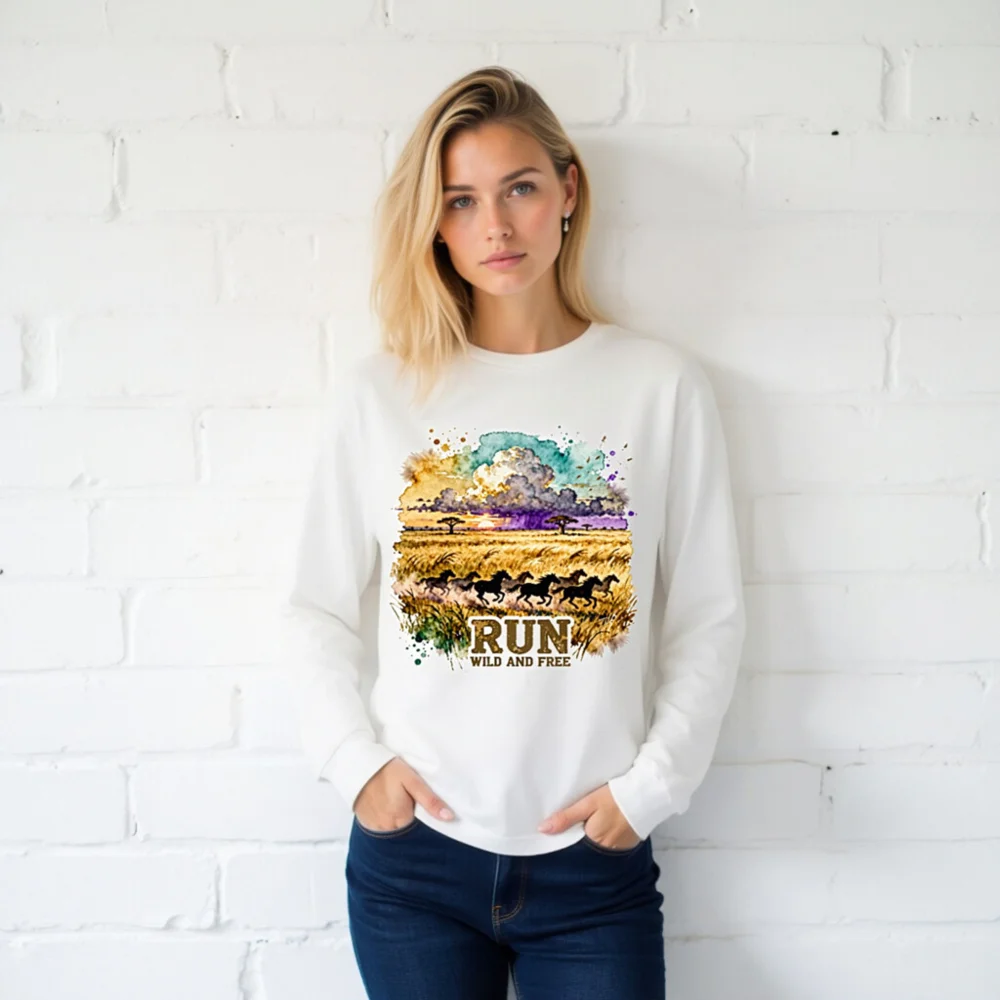 Run Wild and Free Long Sleeve Tee – Unisex Graphic T-Shirt - Image 2