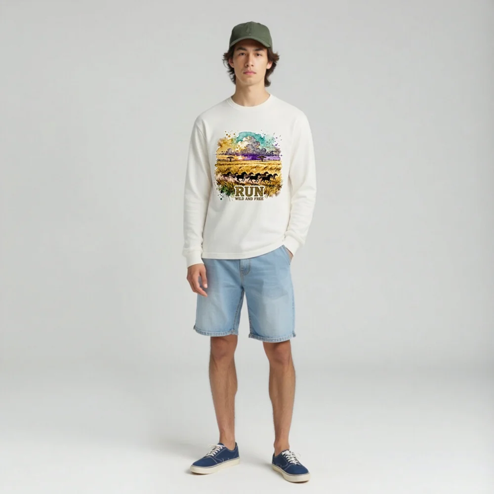 Run Wild and Free Long Sleeve Tee – Unisex Graphic T-Shirt - Image 3