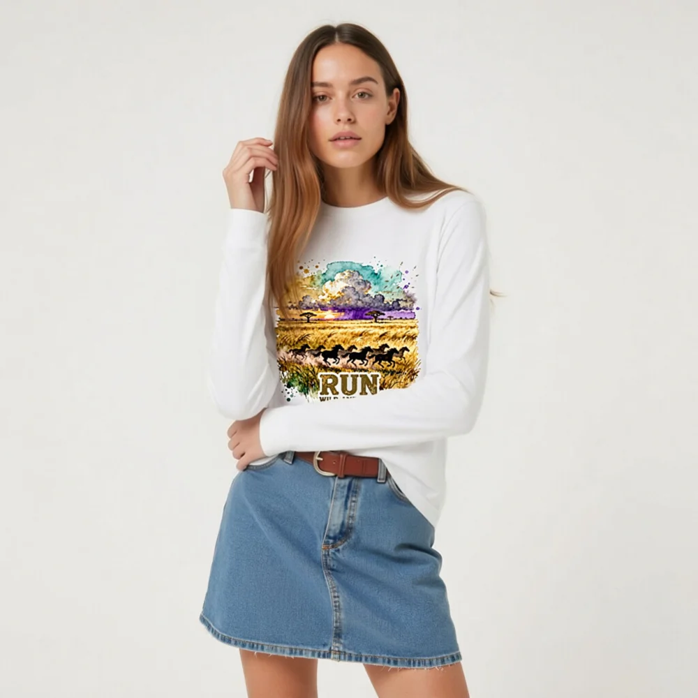 Run Wild and Free Long Sleeve Tee – Unisex Graphic T-Shirt - Image 9