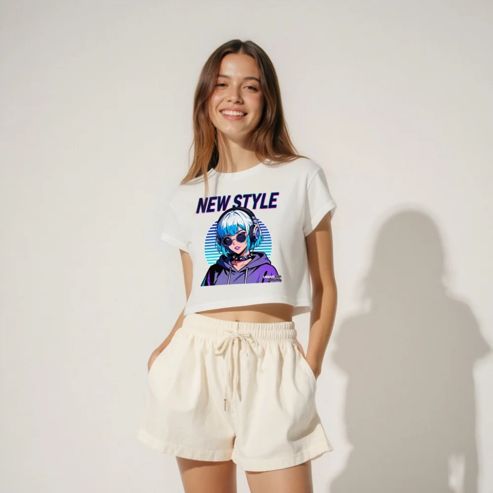 New Style Crop Top for Women – Urban Girl Graphic Tee - Image 4