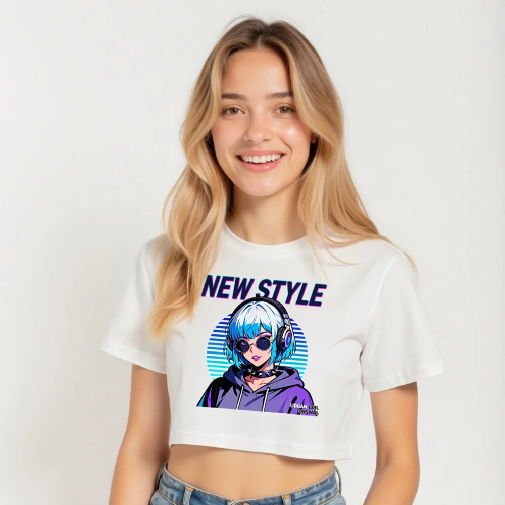 New Style Crop Top for Women – Urban Girl Graphic Tee - Image 5