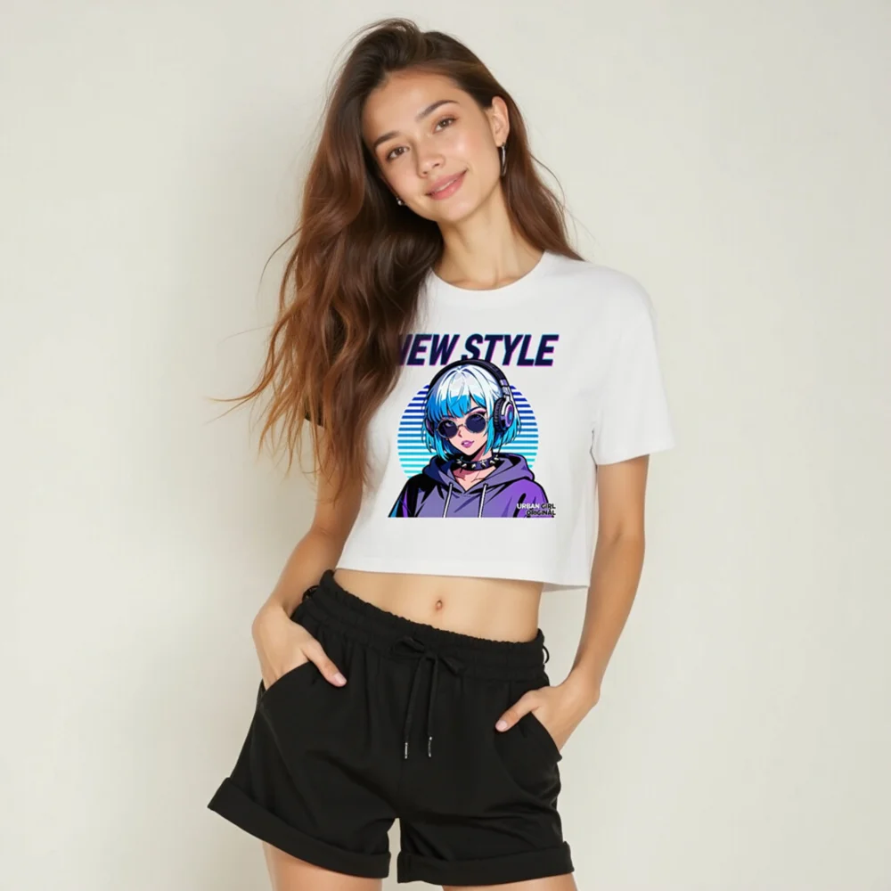 New Style Crop Top for Women – Urban Girl Graphic Tee - Image 6