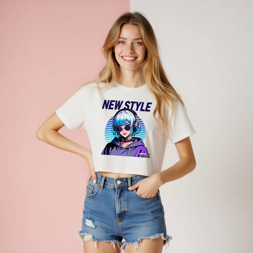 New Style Crop Top for Women – Urban Girl Graphic Tee - Image 8