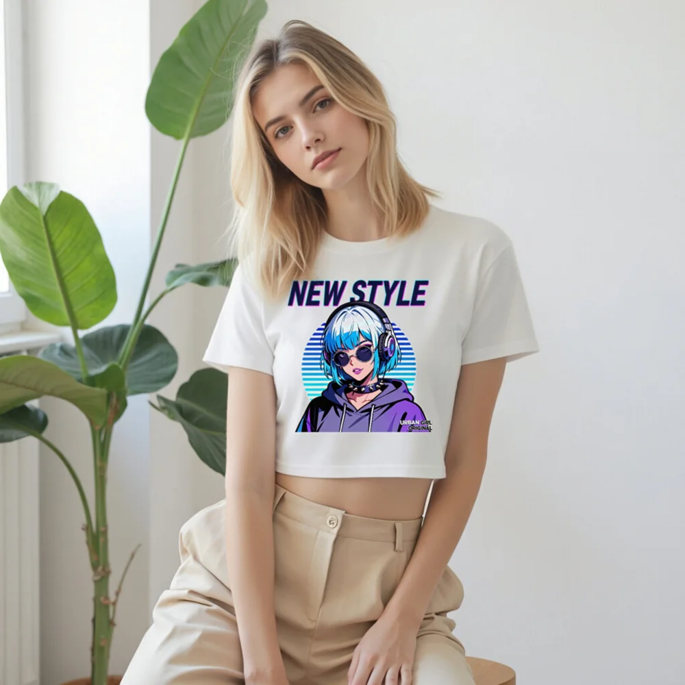 New Style Crop Top for Women – Urban Girl Graphic Tee - Image 9