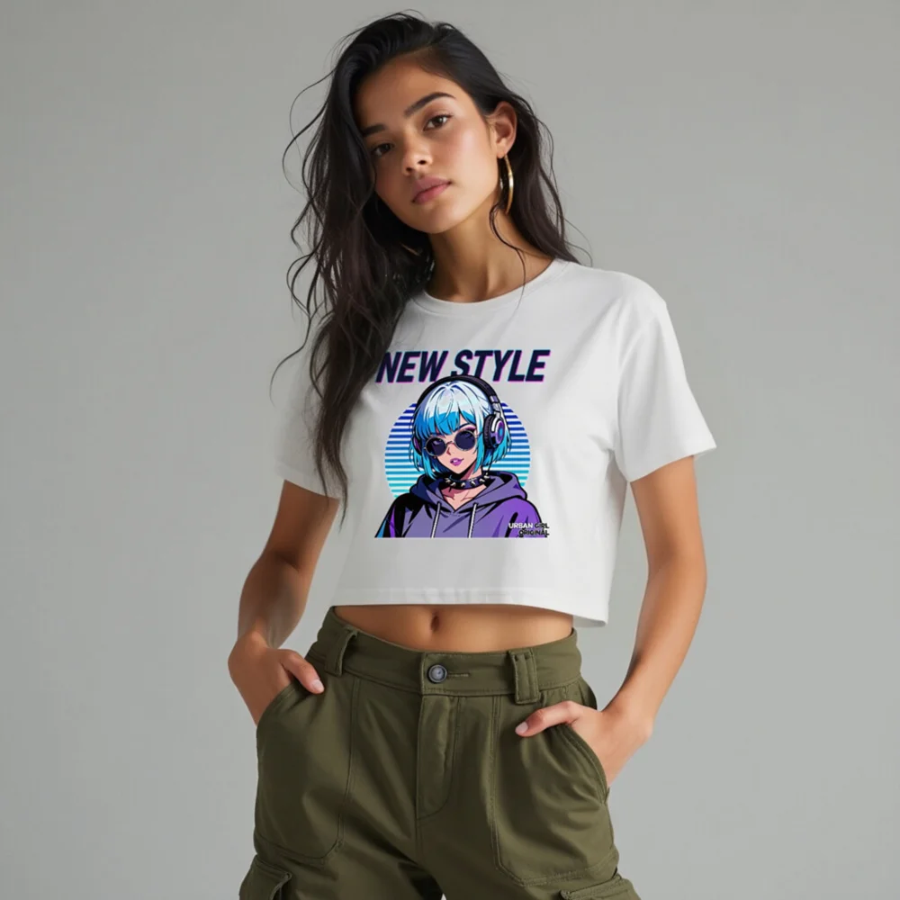 New Style Crop Top for Women – Urban Girl Graphic Tee - Image 10