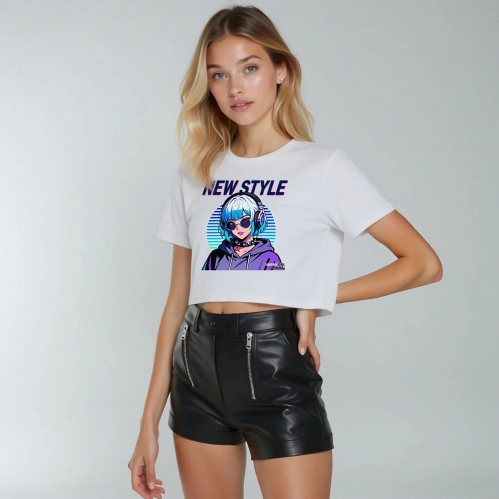 New Style Crop Top for Women – Urban Girl Graphic Tee - Image 11