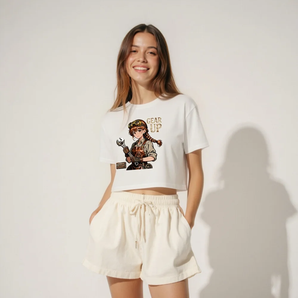 Steampunk Anime Girl Crop Top for Women – Urban Steam Original - Image 4