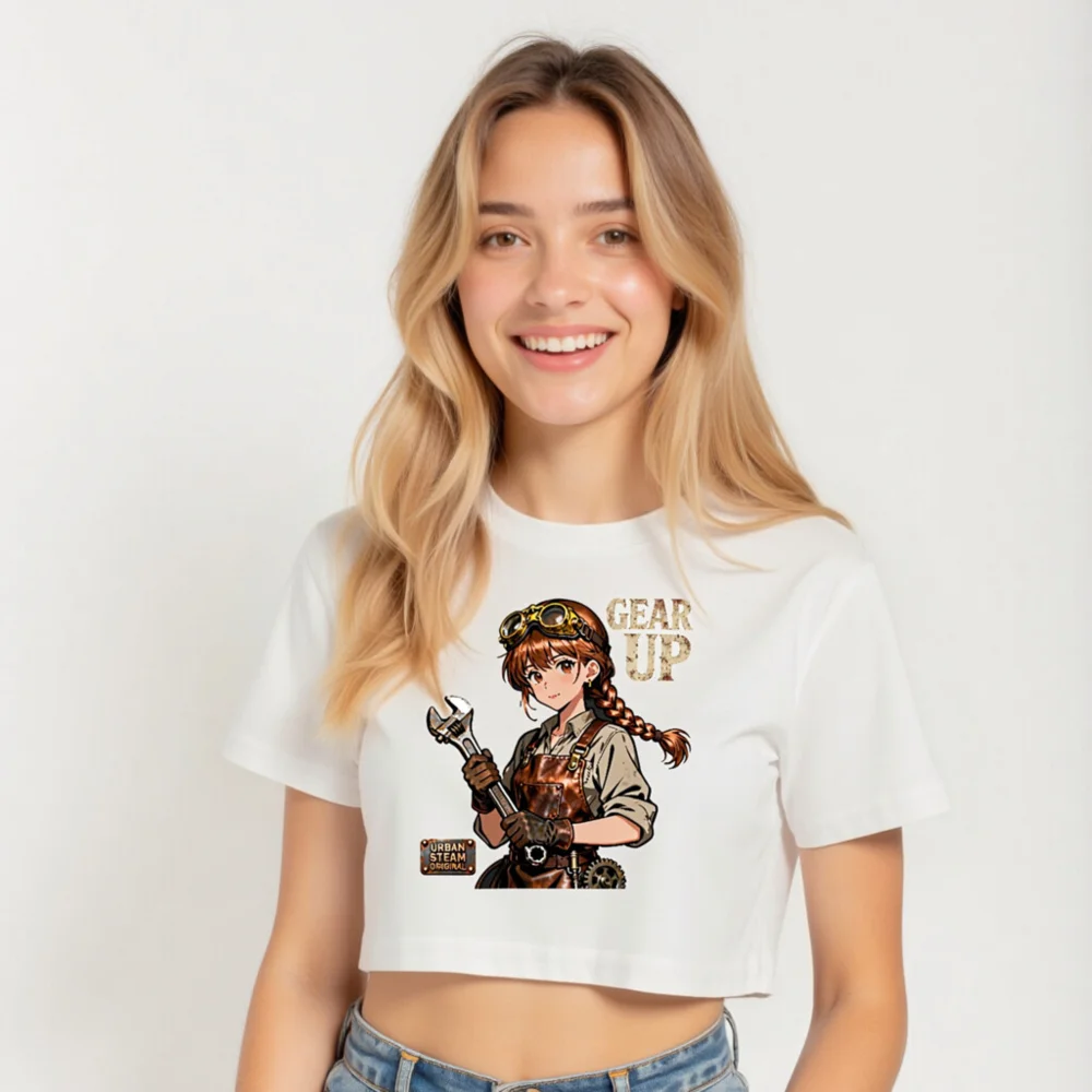 Steampunk Anime Girl Crop Top for Women – Urban Steam Original - Image 5