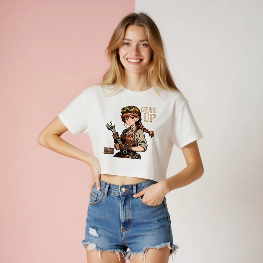 Steampunk Anime Girl Crop Top for Women – Urban Steam Original - Image 8