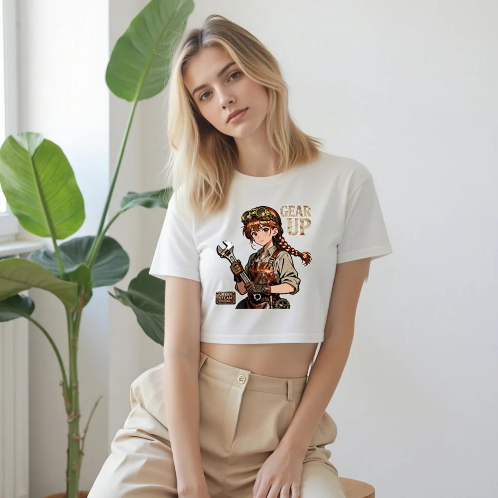 Steampunk Anime Girl Crop Top for Women – Urban Steam Original - Image 9