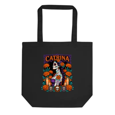 Catrina Eco Black Tote Bag – Reusable Cotton Shopping Bag
