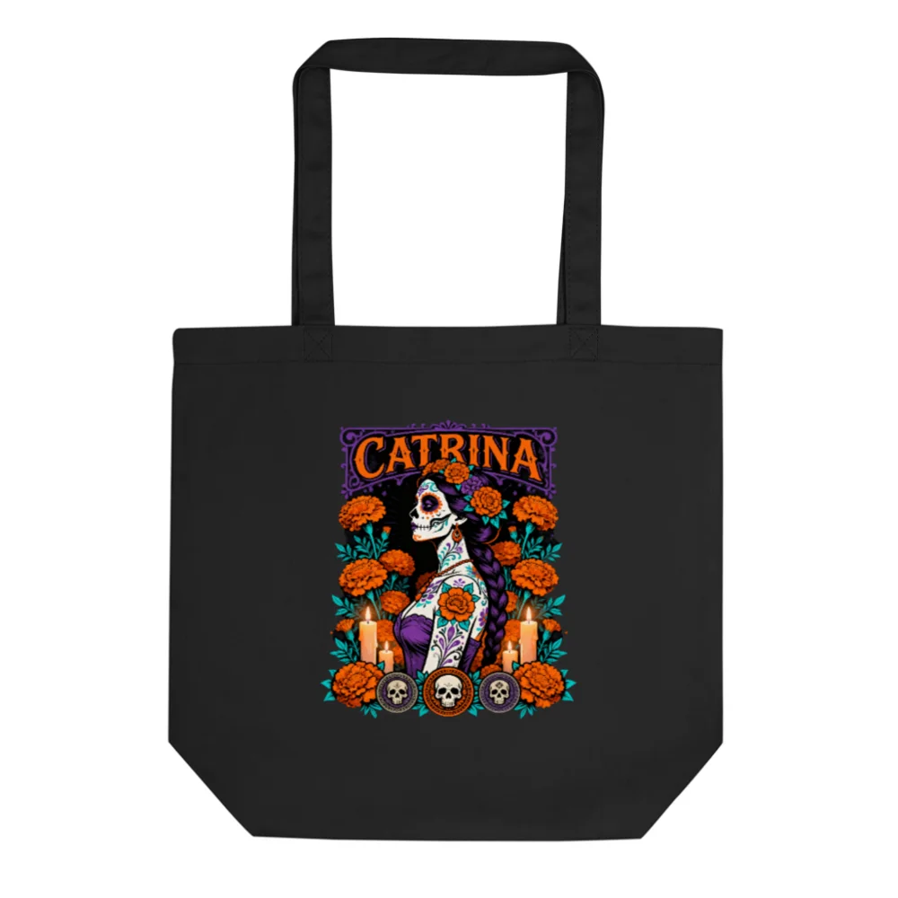 Catrina Eco Black Tote Bag – Reusable Cotton Shopping Bag