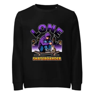 Lone Skateboarder Unisex Organic Cotton Sweatshirt
