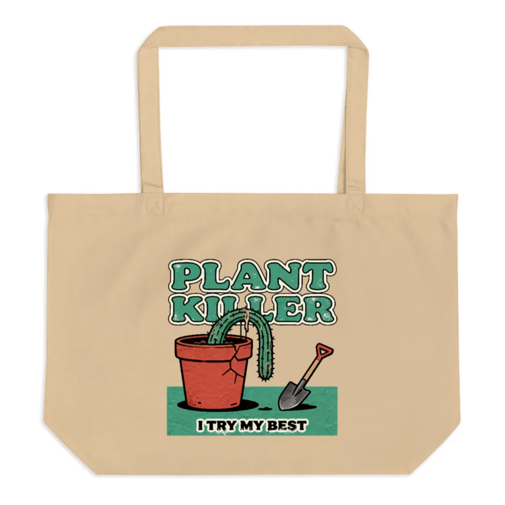 Plant Killer Tote Bag – Large Organic Cotton Reusable Shopping Bag
