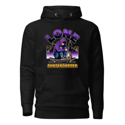 Lone Skateboarder Hoodie – Unisex Premium Pullover Sweatshirt