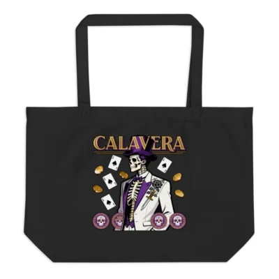 Calavera Skeleton Tote Bag – Large Organic Cotton Shopping Bag