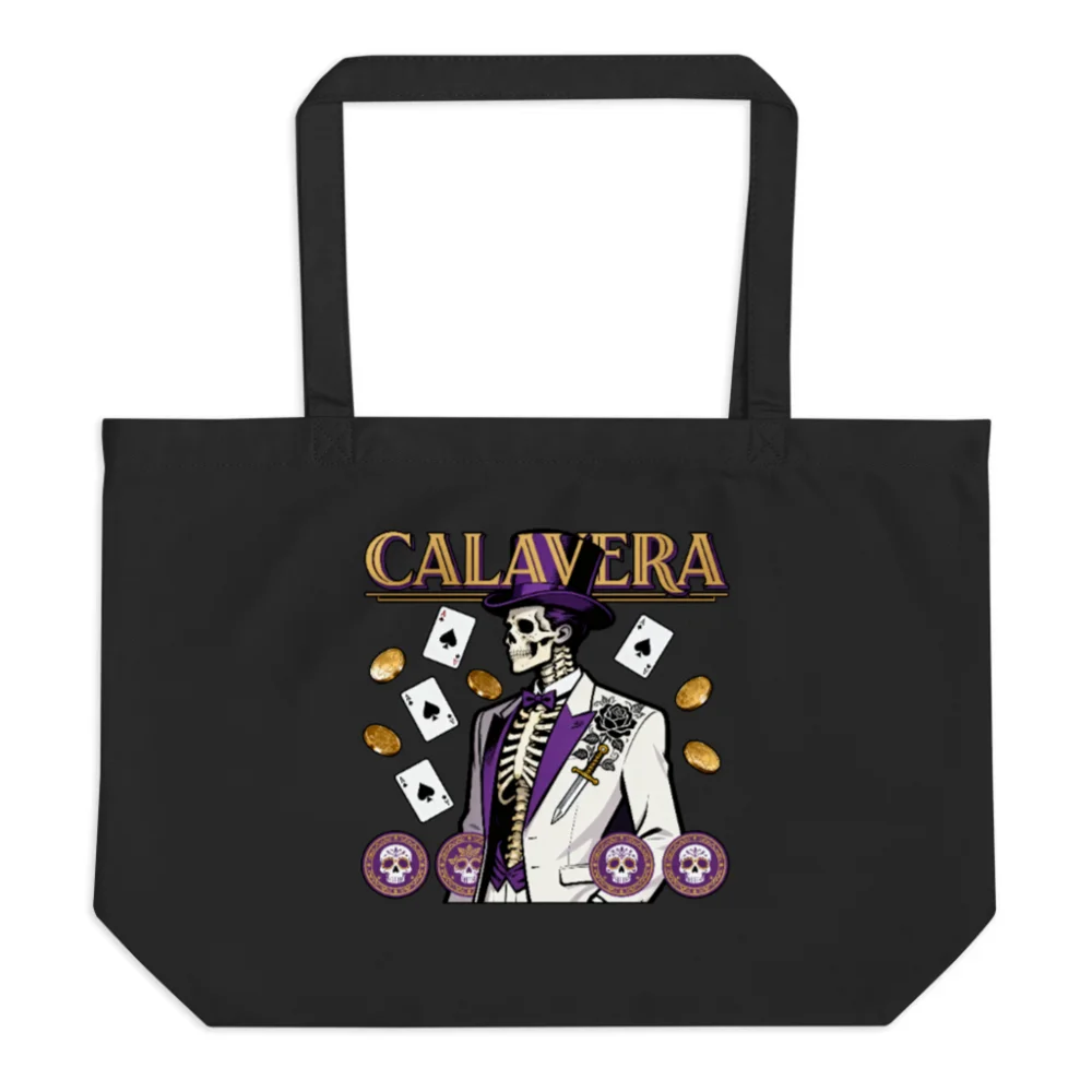 Calavera Skeleton Tote Bag – Large Organic Cotton Shopping Bag