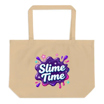 Slime Time Large Organic Cotton Tote Bag – Reusable Shopping Bag