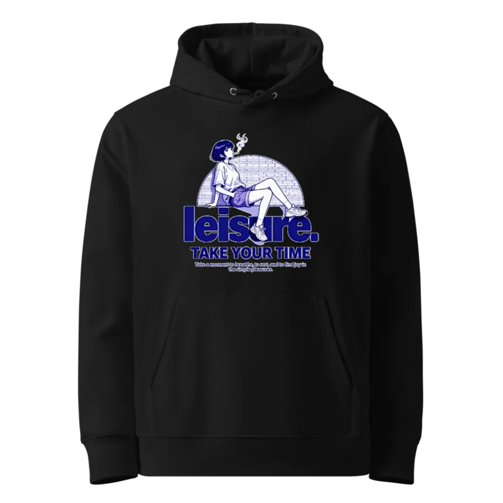 Leisure Take Your Time Unisex Eco Hoodie - Black
