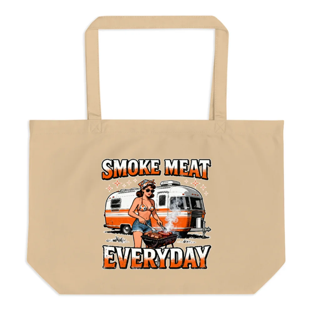 Smoke Meat Everyday Tote Bag – Large Organic Cotton Reusable Shopping Bag