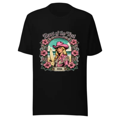 Heart of the West 1986 Unisex Graphic T-Shirt - Retro Cowboy Surf Design