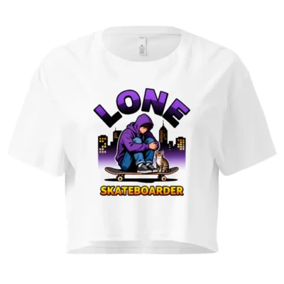 Lone Skateboarder Crop Top for Women – Graphic Streetwear Tee