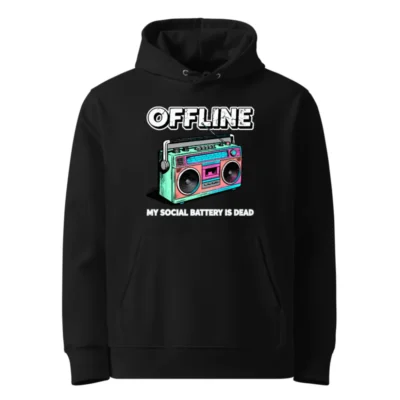Offline Boombox Hoodie – Unisex Eco-Friendly Pullover Sweatshirt