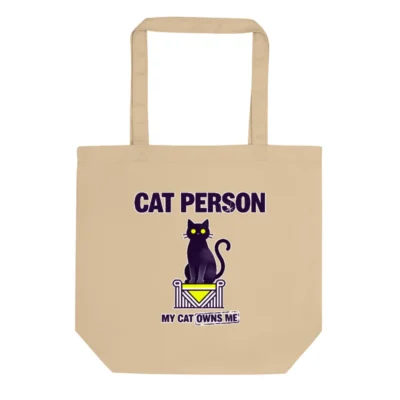 Cat Person Tote Bag – Eco-Friendly Cotton Reusable Shopping Bag