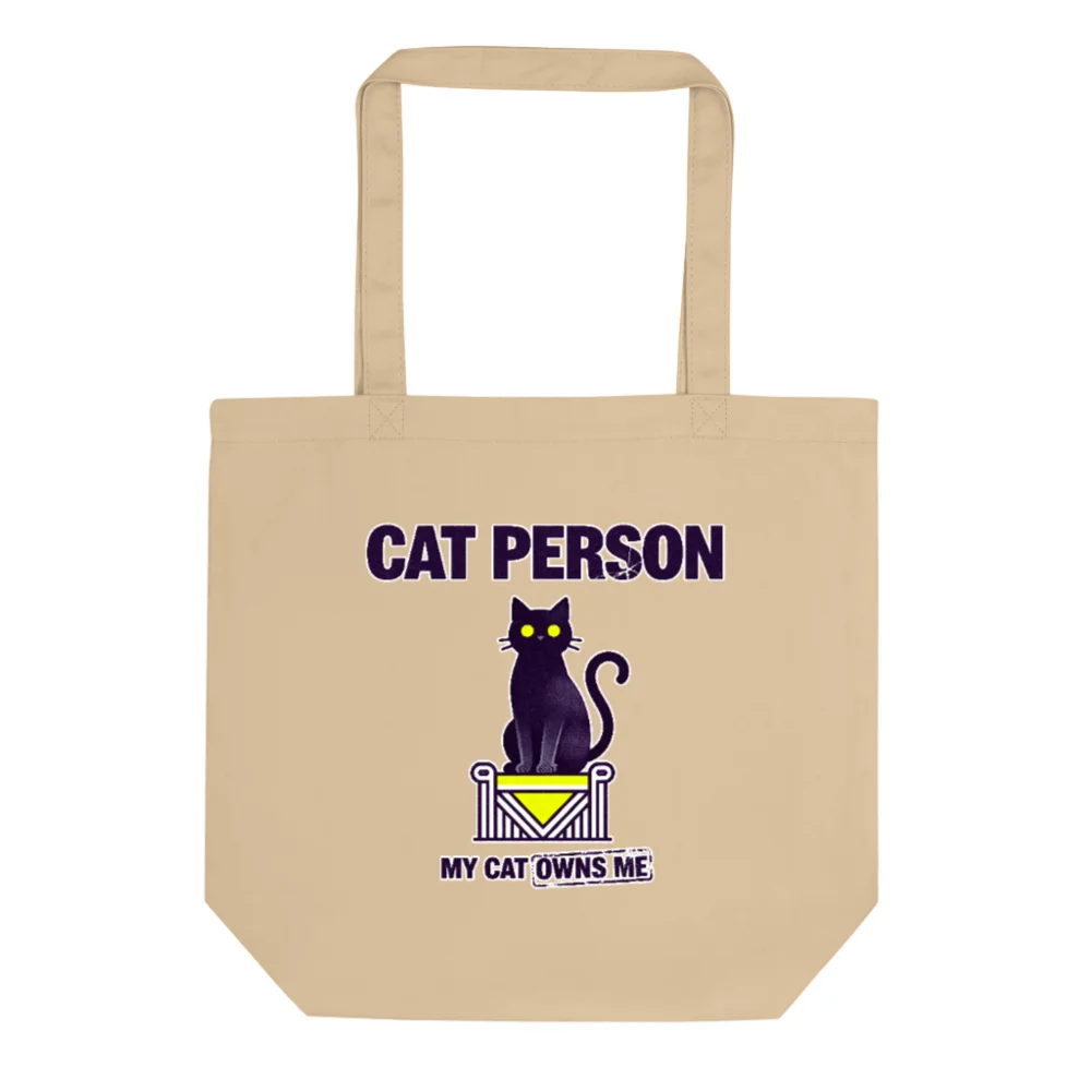 Cat Person Tote Bag – Eco-Friendly Cotton Reusable Shopping Bag