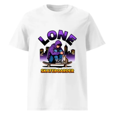 Lone Skateboarder T-Shirt – Unisex Organic Cotton Graphic Tee