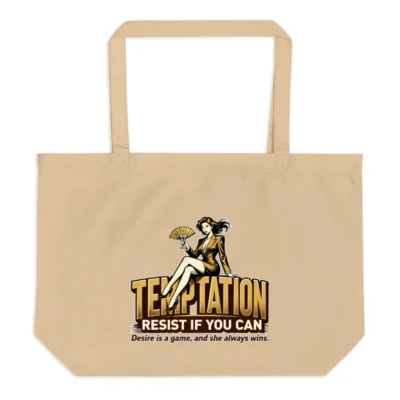 Large Organic Cotton Tote Bag – Temptation Graphic Design