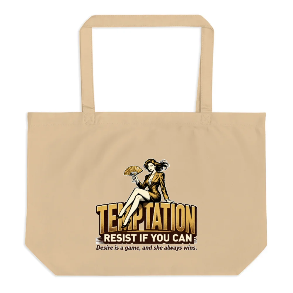 Large Organic Cotton Tote Bag – Temptation Graphic Design