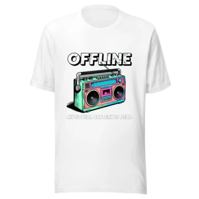 Offline Boombox T-Shirt – Unisex Vintage Graphic Tee