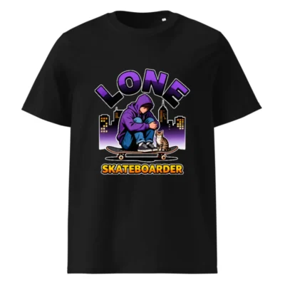 Lone Skateboarder T-Shirt – Unisex Organic Cotton Graphic Tee