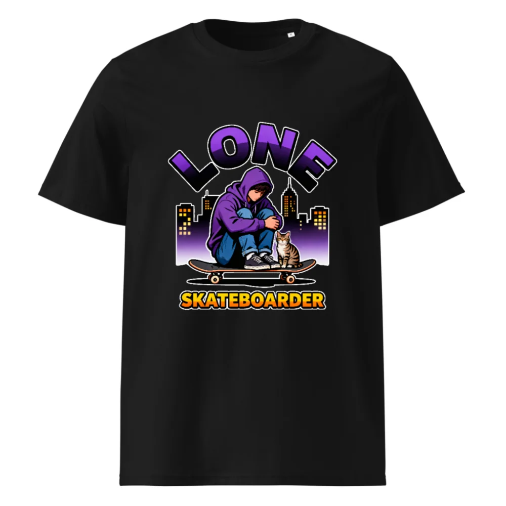 Lone Skateboarder T-Shirt – Unisex Organic Cotton Graphic Tee