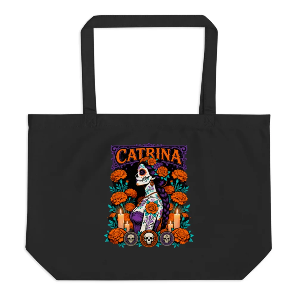Catrina Day of the Dead Tote Bag – Large Organic Cotton Shopping Bag