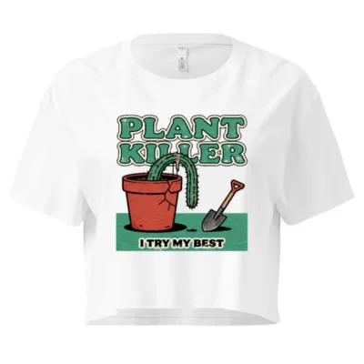Plant Killer Crop Top for Women – Funny Cactus Graphic Tee