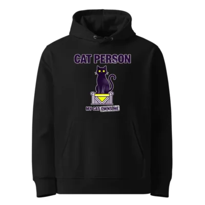 Cat Person Hoodie – Unisex Eco-Friendly Pullover with Fun Cat Design