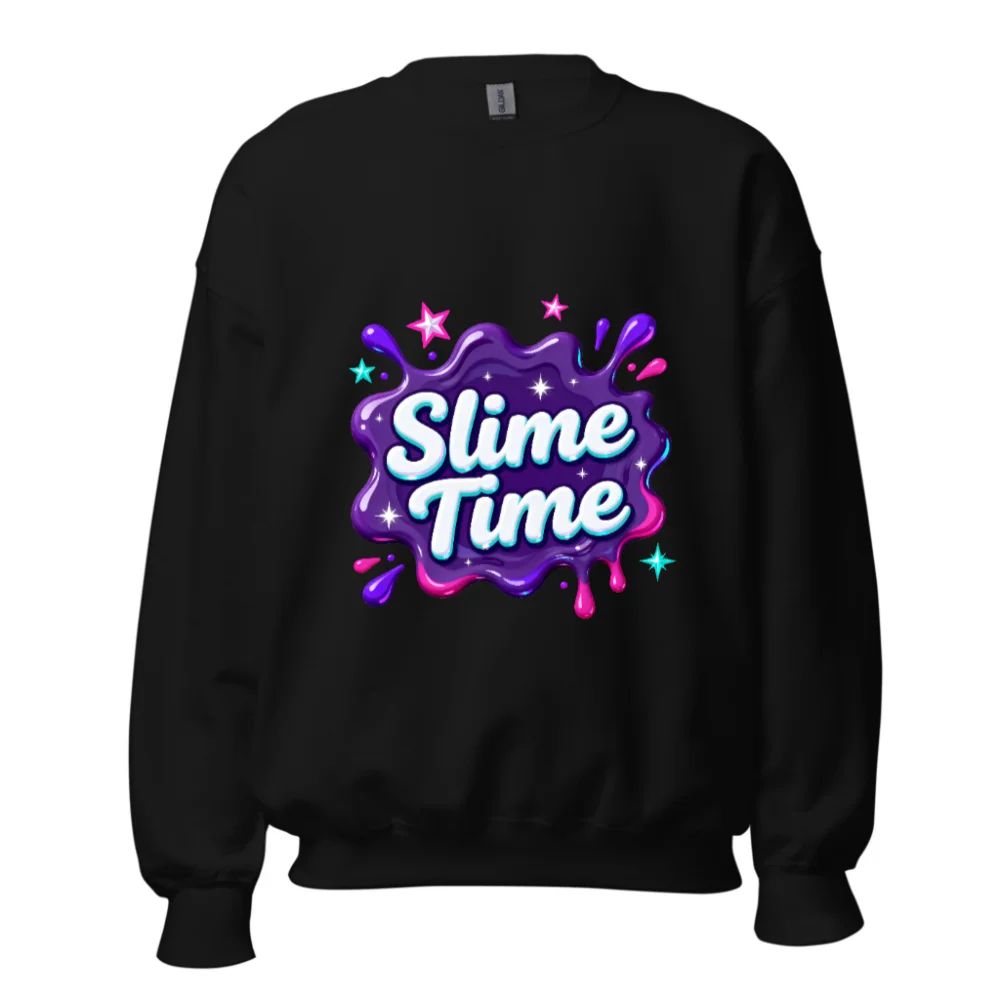 Slime Time Unisex Crew Neck Sweatshirt - Soft Cotton Pullover