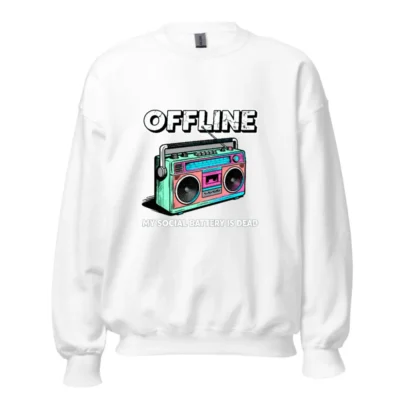 Offline Boombox Sweatshirt – Unisex Crew Neck Graphic Pullover